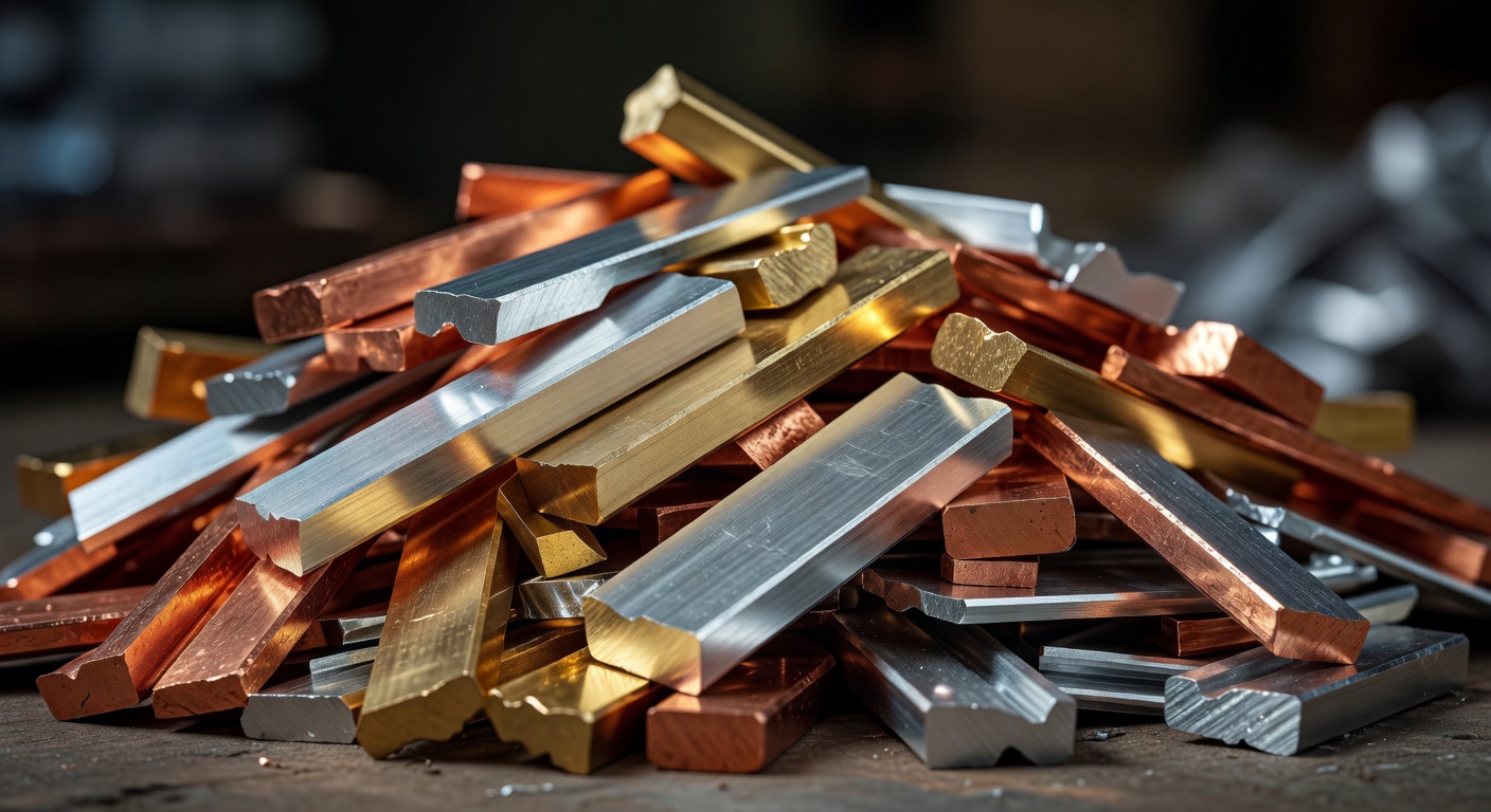 Sorted recyclable metals ready for processing